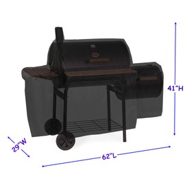 ProHome Direct Heavy Duty Waterproof Grill Cover for Char-Griller 2121,2123 Grills and Char-Griller Smokers with Side Fire Box,Black