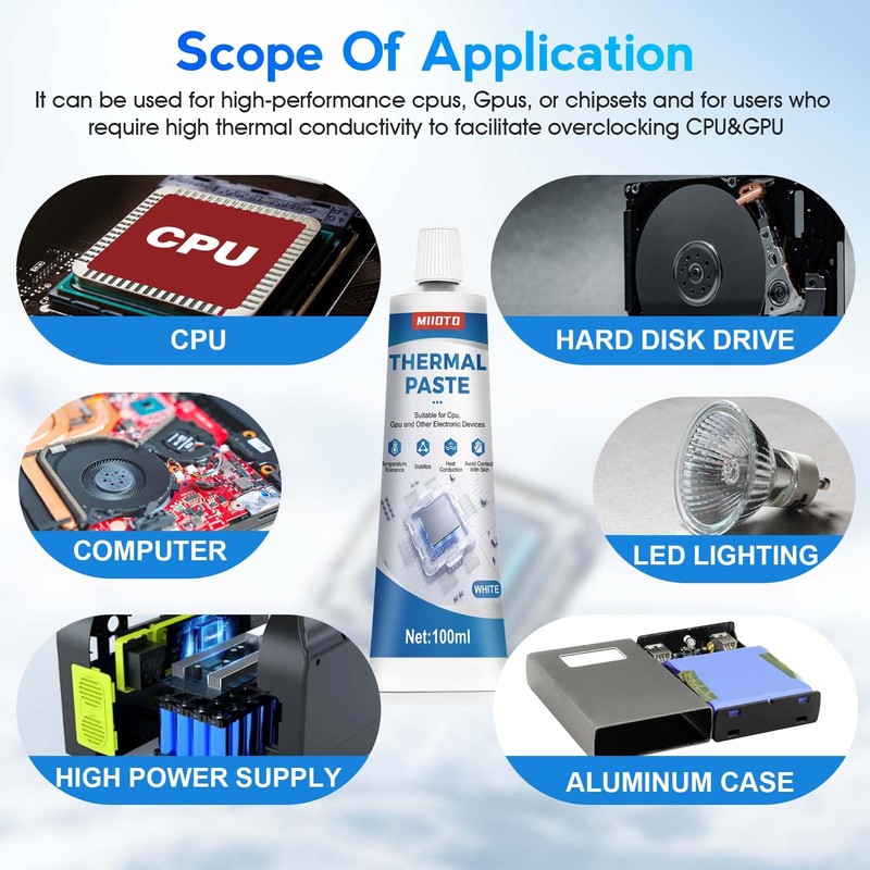 Miioto Cooling paste, cooling paste CPU, CPU thermal paste, resistant