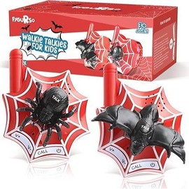 Fygurso Dinosaur Walkie Talkies for Kids, 3280 Ft 3 Channel Two-Way Walkie Talkies Dinosaur & Spider 2 Pack Audio Spy Device Multicolor:_Spiders and bats