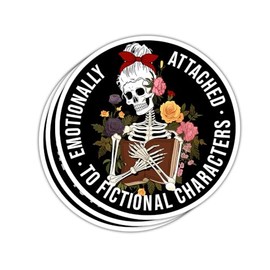 MAIANEY Emotionally Attached to Fictional Characters Sticker Funny Book Boyfriends Stickers Reading Reader Kindle Stickers Bookworm Bookish Gifts Decorations Bottle Laptop Car Window