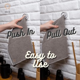 HEFA Ganchos para toallas, Regalo de Navidad, organización de cocina, gancho para toallas de cocina, accesorios de cocina (Gris (Deep Grey), Paquete de 4)