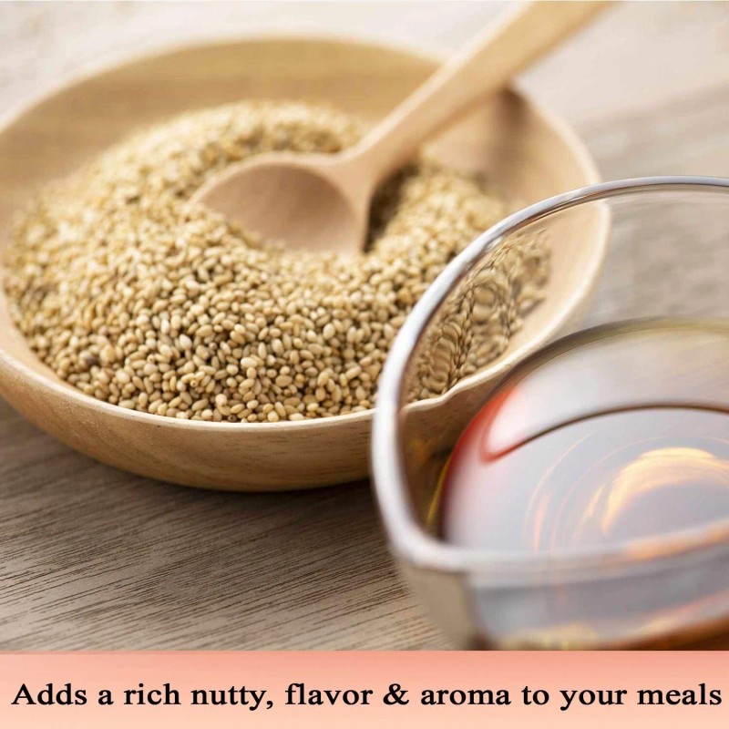 De La Rosa 613 Organic Toasted Sesame Oil, Cold Pressed,Unrefi