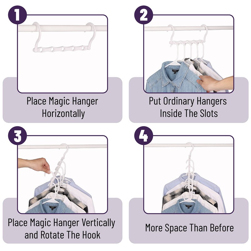 Mr. Pen- Space Saving Hangers for Clothes, 24 pcs, White,