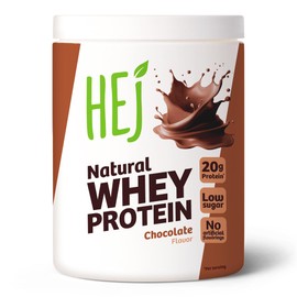 HEJ Natural Whey Protein Powder Chocolate 300 g - High Protein 20 g per Serving - Whey Protein Vegetarian for Muscle Building & Regeneration