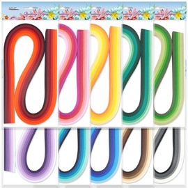 JUYA Quilling Kit 1,200 Sheets of 60 Gradient Colors Length: 21.3 inches (540 mm), Width: 0.1 inches (3 mm)