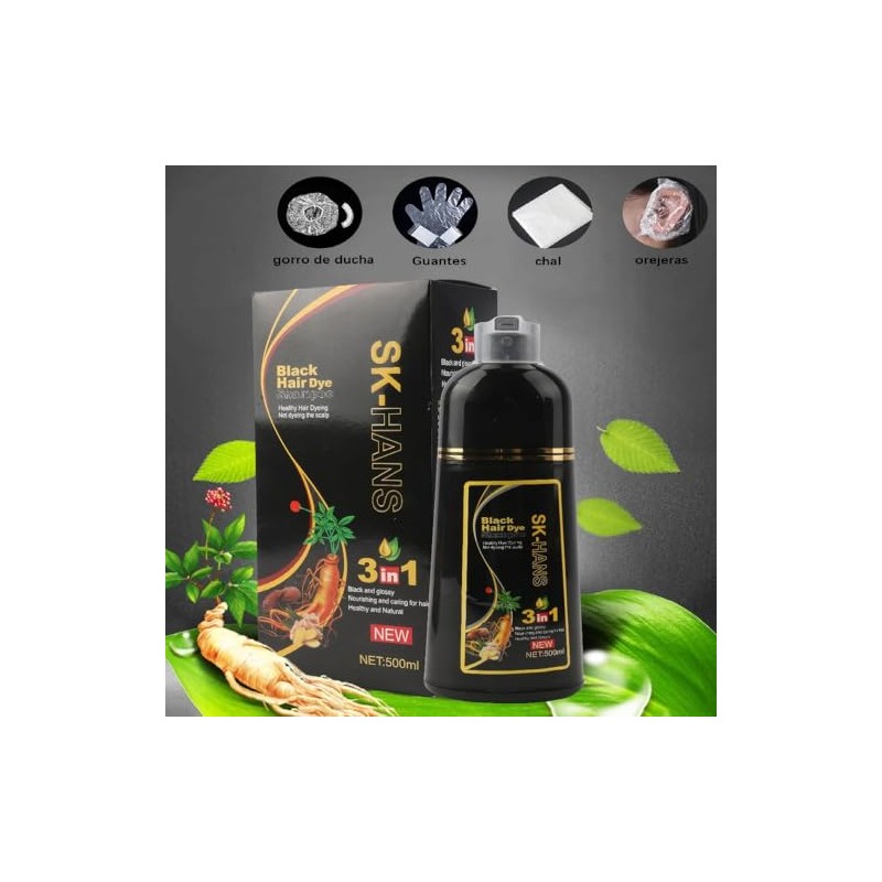 Shampoo Cubre Canas Tinte Instantáneo 3 en 1 Brillo Suavidad