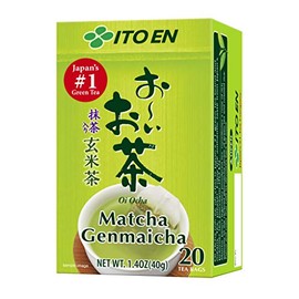 Ito En Oi Ocha Genmaicha Tea, 20-Count, 1.8 Ounce Boxes (Pack of 4)