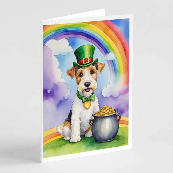 Caroline's Treasures DAC5628GCA7P Fox Terrier St Patrick's Day Greeting Cards