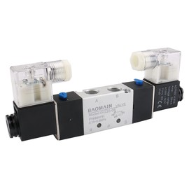 Baomain Pneumatic Solenoid Air Valve 110VAC 5 Way 2 Position PT 1/4'' Double Coil Pilot-Operated Electrical Control 4V220-08