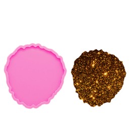 Irregular Round Coaster Mould Super Glossy Silicone Coaster Mold DIY Geode Agate Coaster Molds Resin Coaster Molds DIY Cup Mats Mold Home Decoration