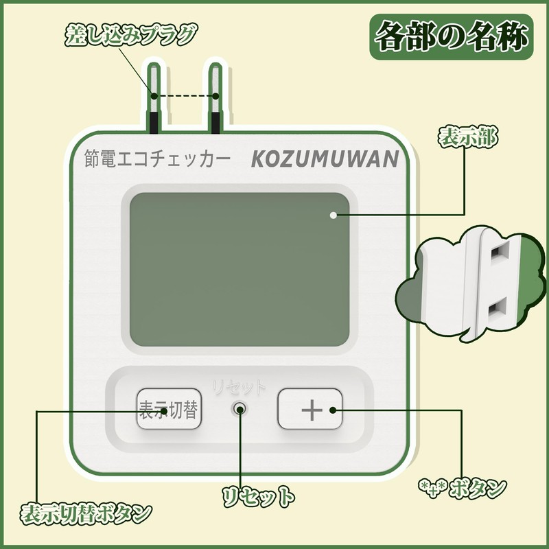 KOMIA Eco Keeper, Eco Check, Outlet Type, Program Timer, Button