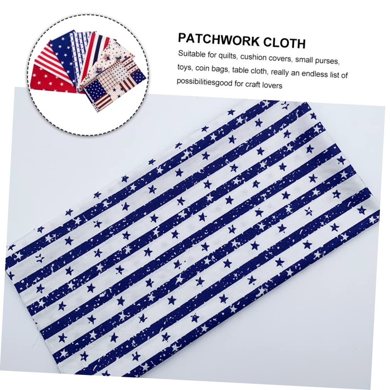 ABOOFAN 2sets Us Flag Cotton DIY Fabric Muslin Sewing Fabric