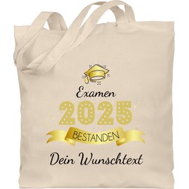 Geschenk mit Namen personalisiert by Shirtracer - Cotton Bag - Graduation - Exam Passed 2024 | Exam Gift | Gifts for Exams | Exam Passed Gift, 1 natural white