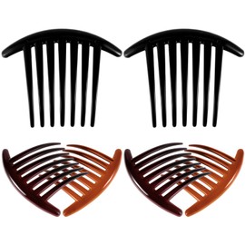 Operitacx 6 French Hair Combs for Women - Vintage Side Combs for Brides with 7 Teeth Curly Hair Clips for Updo Bun Twists and Braiding Hairstyles