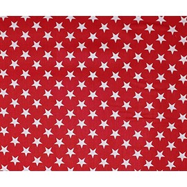 Richlin Fabrics Star Print, White on Red