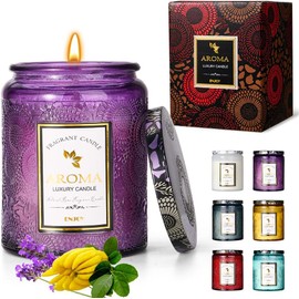 Nasjac Velas Aromaticas Vela Cera de Soja (7oz), Velas Perfumadas 100% Natural, Vela Lavanda/Rosa/Ámbar 200g, Para Relajantes Y Meditación, Regalo para Mujer Regalo Día de la Madre, Regalos de Navidad