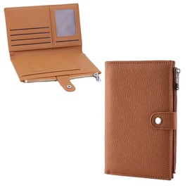 BOYSSPAA Leather Passport Holder Travel Wallet RFID Blocking Anti-Theft Passport Cover Multifunctional Passport Case Zipper and Buckle Design Perfect for Business Trips and Holidays (Brown)