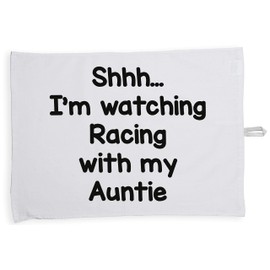 Hippowarehouse Shhh I'm Watching Racing with My Auntie Tea Towel Eco Printed Dish Cloth Kitchen accessory 50cmx70cm 100% Cotton