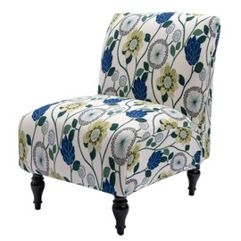 Iauddy Armless Accent Slipper Chair Cover Slipcover,Stretch Spandex Removable Fabric Non-Slip Silp Cover for Accent Chair Without arms Furniture Protector for Living Dining Room