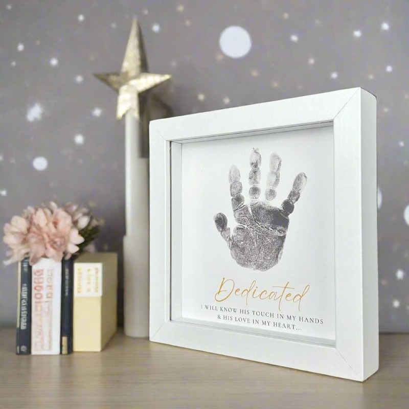 The Grandparent Gift Growing in Faith Handprint Frame, Baby Dedication
