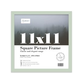Almost Frameless 11x11 Mint Green Picture Frame 11"x11"(27.9x27.9cm) Poster, Photo, Artwork, or Print. Thin Edge Slim Frame Portrait and Landscape Display with Wall Hooks