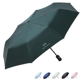 Eastrise Windproof Travel Umbrella with 8 Sturdy Ribs and Black Anti-UV Coating,Compact and Foldable,One-Touch Automatic Opening and Closing Handle,Lightweight,Strong(5 Colour)