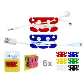 CABLETTO Cord Wrap Keeper and Organizer Earbud Holder Small Cable Winder Manager Shortener. Cables and Strings in Order in Your Pocket, Bag or Backpack, Drawers and containers. 6 pcs 1 Pack