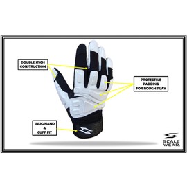 Stealth Padded Football Lineman Gloves – Black, Battle College Lineman, Be a Villain Not a Joker with Padded Stealth Football Gloves with Padded Protection, Youth, Kids, Men, Boys, Small to XXL Sizes