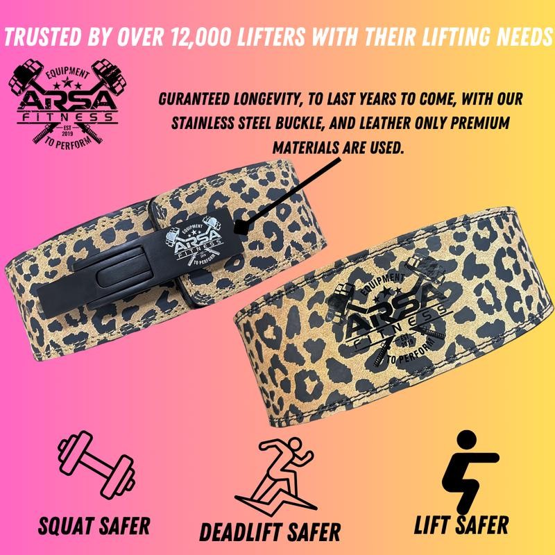 Arsa Fitness 10MM Cheetah Print Lever Belt (Limited Edition of