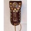 Buck 110 Leather Knife Case - Gold Cross with Silver