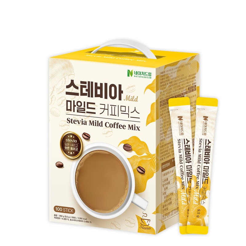 Nature Dream Zero Sugar Stevia Coffee Mix Mild 100 pieces,