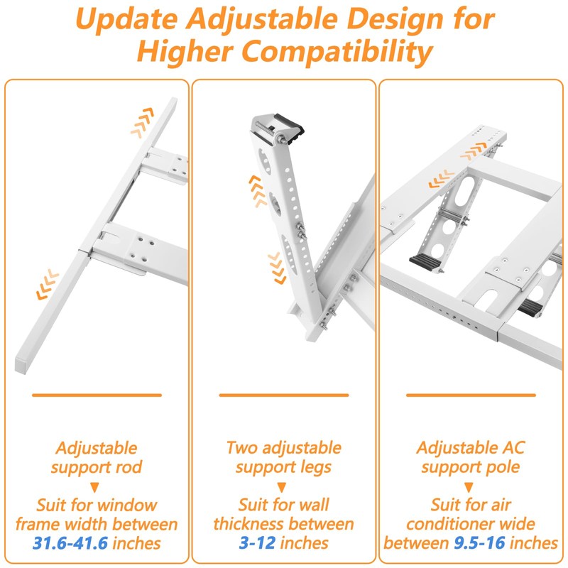 Luxiv No Drill Air Conditioner Support Bracket, Heavy Duty Adjustable