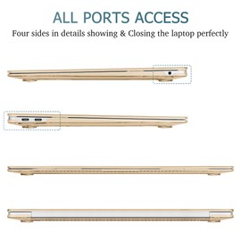 Mektron for MacBook Air 13 Inch Case 2022, 2021-2018 Release A2337 M1 A2179 A1932, Clear Plastic Hard Shell Cover with 13.3" Retina Display Touch ID, Clear Peach Fuzz