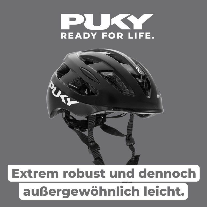 PUKY Helmet M Black | Ideal for Head Circumference 54-58