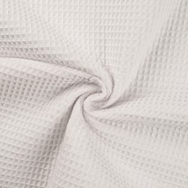 100% Cotton Waffle Honeycomb Pique Fabric Material Optical White, 1/2Mtr 140cm x 50cm
