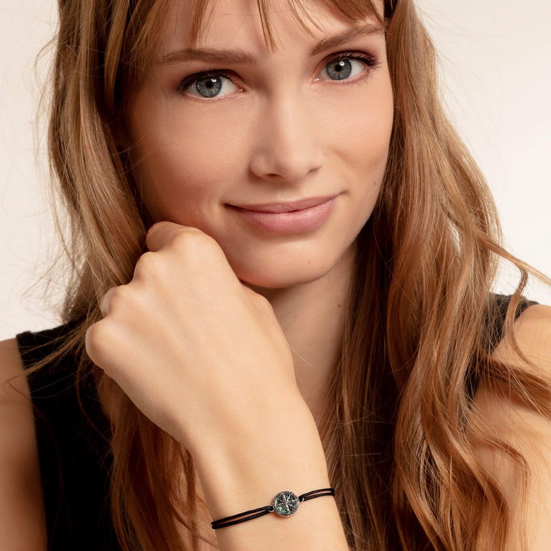 Thomas Sabo Unisex Bracelet 925 Sterling Silver Blackened, Silver