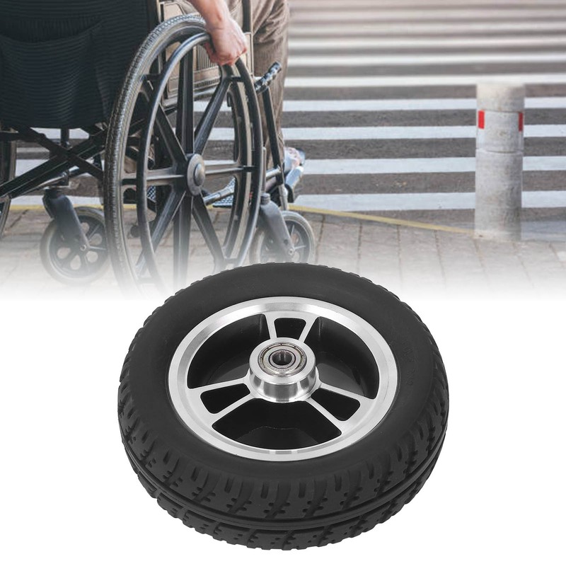 6in Wheelchair Wheel Light Sturdy Aluminum Alloy Hub Quiet Anti