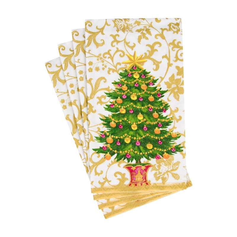 Caspari Gilded Tree Guest Towel Napkins - 15 Per Package