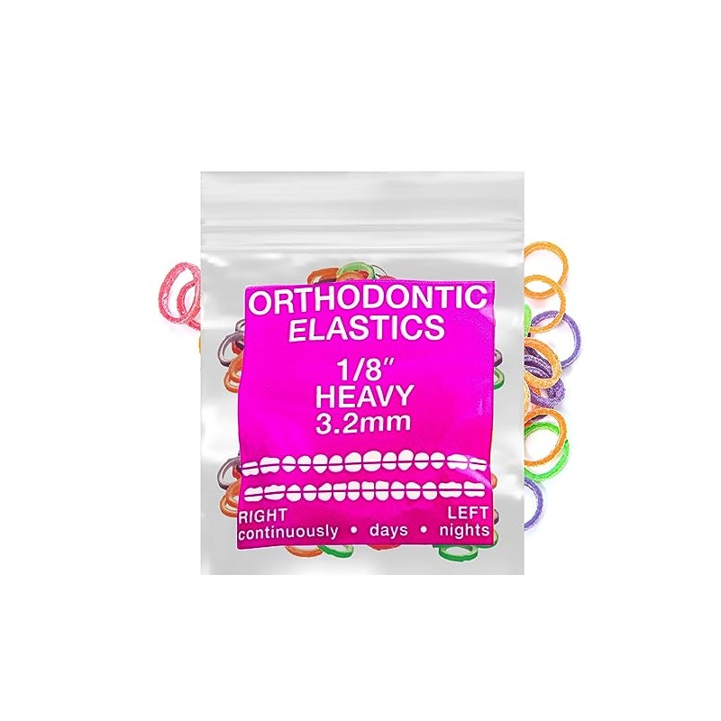 Neon Non-Latex 100 counts Intraoral Elastic Bands Orthodontic Elastics Dental