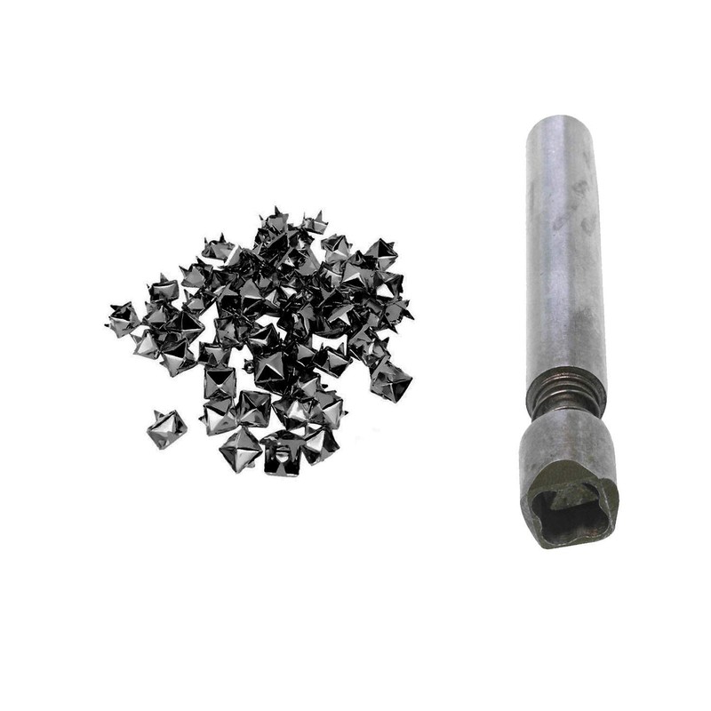 WedDecor 8mm Pyramid Shape Spike Square Studs Prong Rivets for