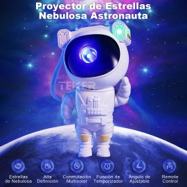 Teker Proyector De Estrella Galaxia Astronauta Lampara De Noche