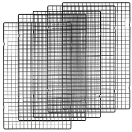 5PCS Black Stainless Steel Cooling Racks for Baking, Cooking, Roasting, and Grilling, Baking Rack Oven Safe & Dishwasher Safe Heavy Duty Wire Rack Set(15.74" x 9.84")