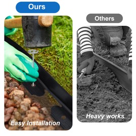 No-Dig Landscape Edging Kit LOLEDE – 33FT Flexible Lawn Edging, 2" Tall Paver Border with 30 Rust-Resistant Stakes – Ideal for Flower Beds, Lawns, Driveways, and Gardens (Black, 2in*33ft)