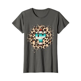 Funny Leopard Cactus Serape Cactus print Vintage Bleached T-Shirt
