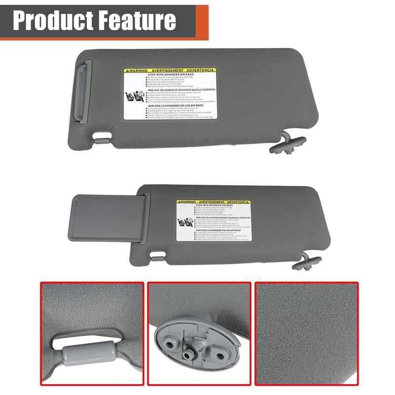 labwork Gray Sun Visor Left and Right Replacement for Toyota