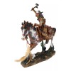 Native Indian Chief Warrior With Hand Axe Charging On Warpath