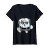 Womens Cartoon Cloud Character Fun Funky Cloud For Kids V-Neck