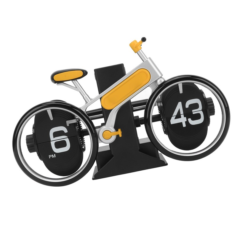 Bicycle Flip Clock Creative Automatic Flip Down Clock Desktop Stress