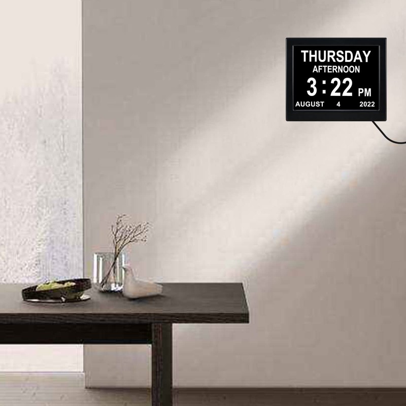 Day Date Time Clock for Seniors Elderly 3 Medication Reminders+
