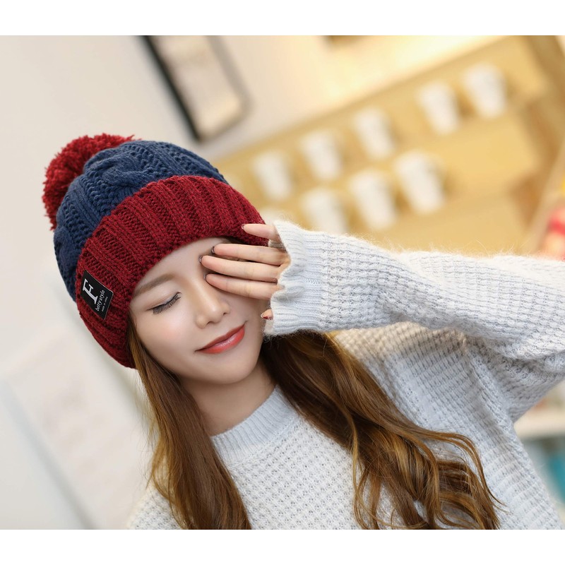 LangSheng Women's Knit Hat, Cap, Cute Hat, Stretchable, Fashionable, Cold